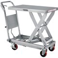 Global Industrial 19-3/4 x 32 Stainless Steel Mobile Scissor Lift Table, 1000 Lb. Cap. 989011